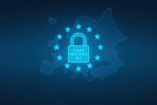 Cyber Resilience Act Over Europe Map With Lock Icon