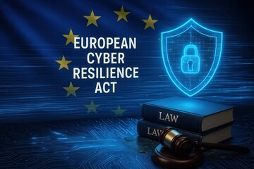 European Cyber Resilience Act With Law and Shield Symbol