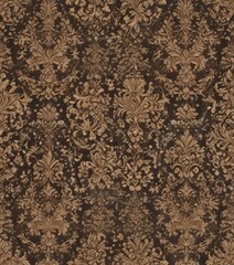 Intricate damask, ornate floral motifs, symmetrical, seamless repeat, classic, ornate, regal