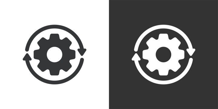 Process  icon. Solid glyph series icon