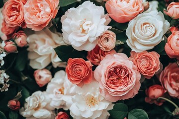 HD editorial photo of blooming flowers, soft natural blur, open space
