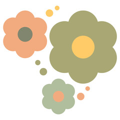 Retro Flowers Element
