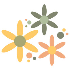 Retro Flowers Element