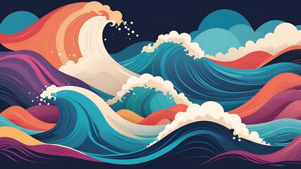"Dreamscape Horizons: Abstract Vector Landscape"

