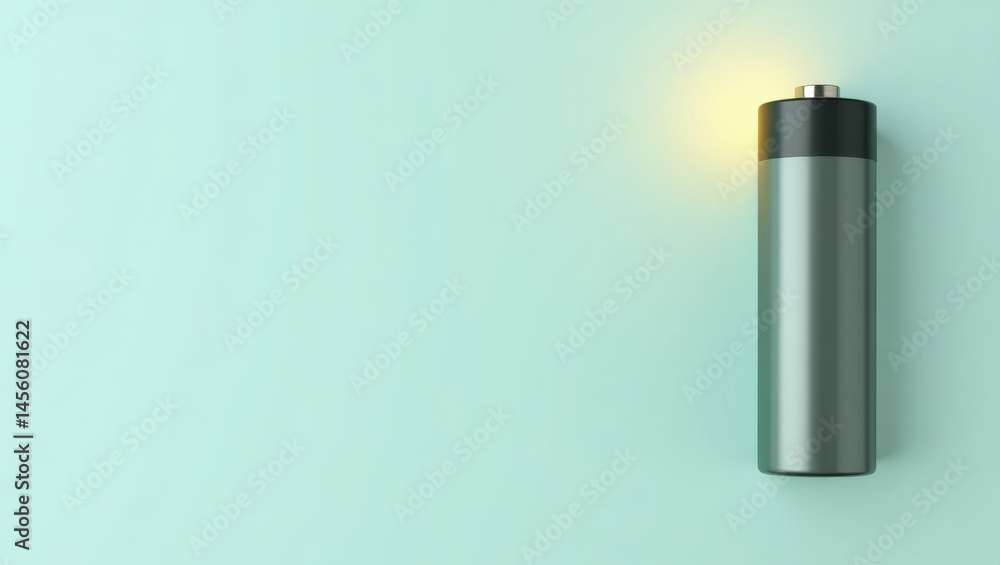 Poster silicon batteries. silicon power hub. isolated background, copyspace.. silicon battery sits alone un