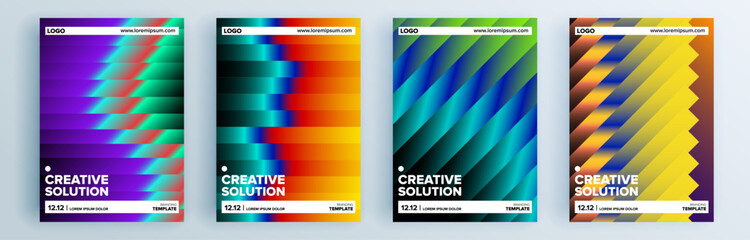 Modern abstract covers set, minimal covers design. Colorful geometric background, vector illustration.