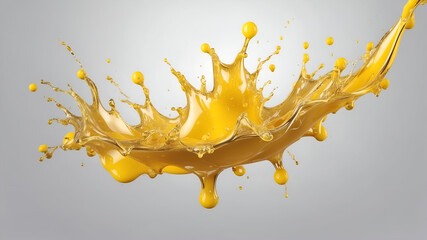Yellow Liquid Splash Explosion