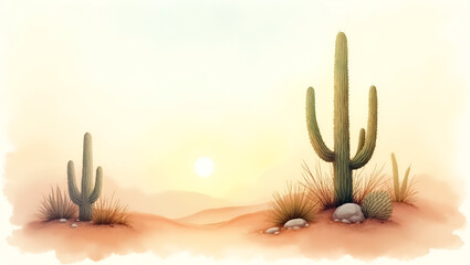 "Golden Dusk in the Desert"
