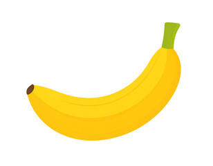 Vibrant Yellow Banana Illustration on White Background