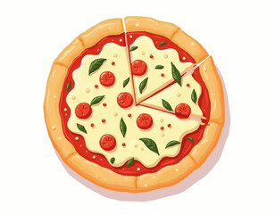 Cheesy Pizza  – Hand Drawn Food Vector