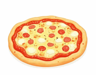Cheesy Pizza  – Hand Drawn Food Vector