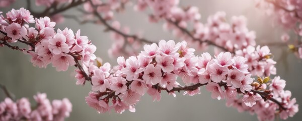 Delicate pink blossoms, soft focus background,  summer,  sakura,  pink background