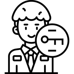 User Key Icon Vector Element