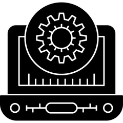 Laptop Setting Icon Vector Element