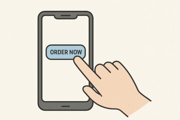 User Interacting With Smartphone to Place Order for Product or Service in a Digital Environment Generative AI