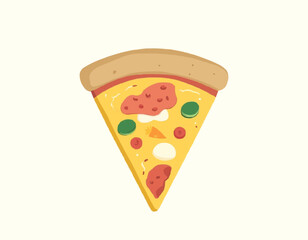 Cheesy Pizza  – Hand Drawn Food Vector