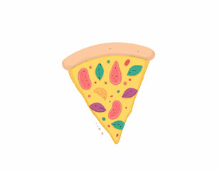 Cheesy Pizza  – Hand Drawn Food Vector