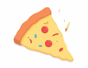 Cheesy Pizza  – Hand Drawn Food Vector