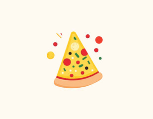 Cheesy Pizza  – Hand Drawn Food Vector