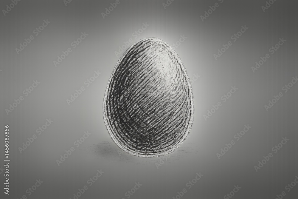 Leinwandbilder elegant black egg on a smooth gray background showcasing texture and simplicity in modern design gen