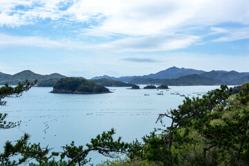 The beautiful sea shore coast,cliff, rock and wave on early morning.