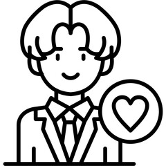 Groom Icon Vector Element