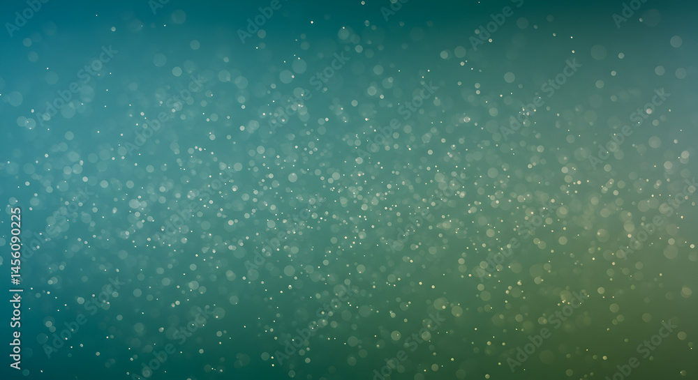Poster serene teal and green abstract background glimmering particles and soft gradient