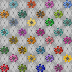  Floral seamless pattern ,flower branches seamless pattern , vector , illustration ,flowers pattern design Seamless flower pattern with colorful little flowers. Simple flat bright flowers background