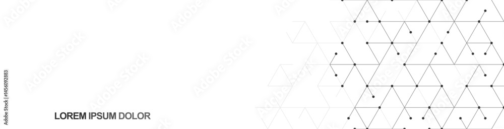 Poster abstract polygonal pattern and geometric texture with lines and dots for website banner or header