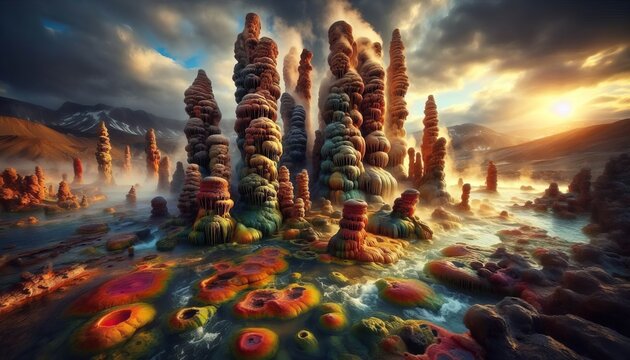 Hydrothermal Vent Chimneys Towering chimney like structures thei