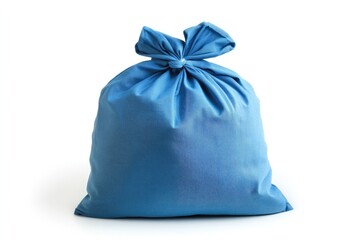 a blue laundry bag isolated on white