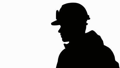 Silhouette of miner's headgear representing industrial safety