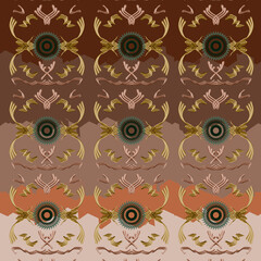 Golden lines,gradient multi-color background.