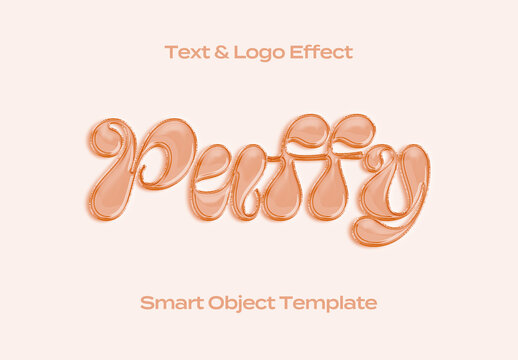 Bubble Glass Text Logo Style Effect Mockup Logotype Template Shape