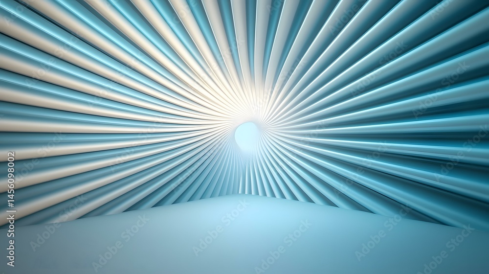 Poster the image shows an abstract 3d rendering of a swirling, cylindrical tunnel composed of numerous ligh
