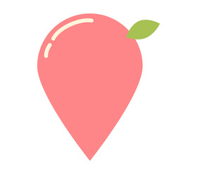 Speech bubble balloon Icon pink,  Apple blank bubbles, Fruits talk bubble, Communication symbol, Message logo, Cartoon sign, Vector illustration
