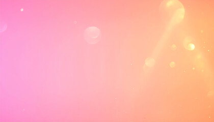 Fototapeta premium Ethereal warm pink and orange gradient background with glowing soft light and shimmering sparkles creates dreamy atmosphere. Perfect for various creative projects