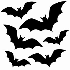 Image of Silhouette bats flying black and white printed on Printed Glass Basin Splashbacks