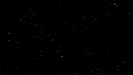 Falling snow on black background. Winter background in pure dark. Heavy snow.