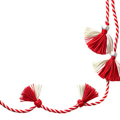 Red and White Martisor Tassels Romanian Spring Tradition  HighResolution Image on Transparent background