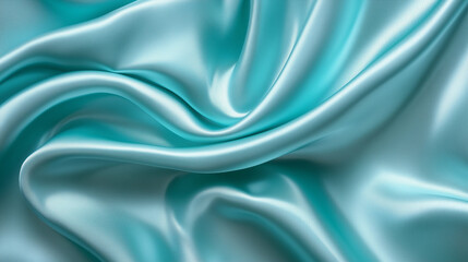 Green and light blue colored silk fabric
