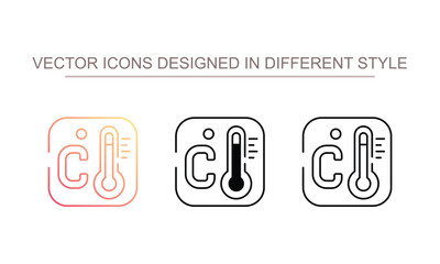 Celcius icon design with white background stock illustration