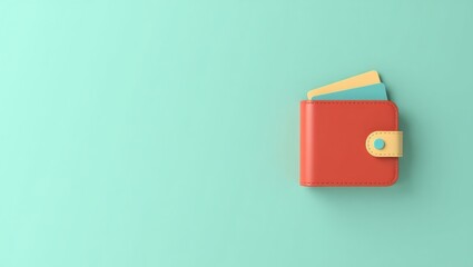 Minimalist wallet. dashpass Hot Patreon alternative Custodial Non-custodial Divi crypto bitkeep coolwallet Wallapop Arculus Orange leather with cash on turquoise backgr