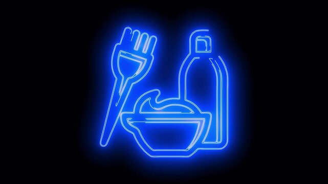  Variety of beauty icon neon animation