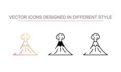 Volcano icon design with white background stock illustration