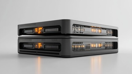 Fototapeta premium Futuristic server units stacked