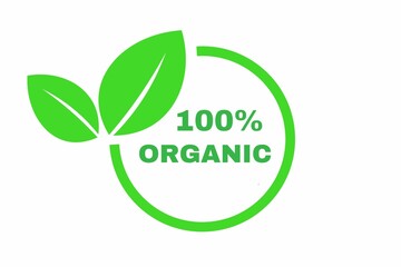 100% organic stamp, organic bio, Eco, label, icon, tag, stamp, eco friendly, for advertising, marketing and promotion concept 