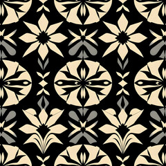 Fototapeta premium Origami-inspired Japanese tribal folds in minimalist textile harmony, seamless pattern.