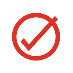 Red Check Mark with Circle, Transparent Background