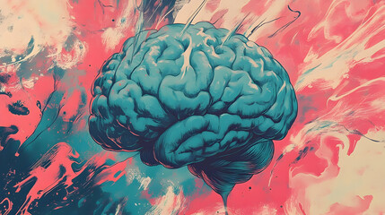 Mindscape: A vibrant artistic representation of the human brain and cognition